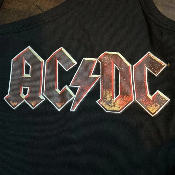 AC/DC Backless 1 Shoulder Crop with single back strap! Size 1x and XS Available - Picture 2 of 3